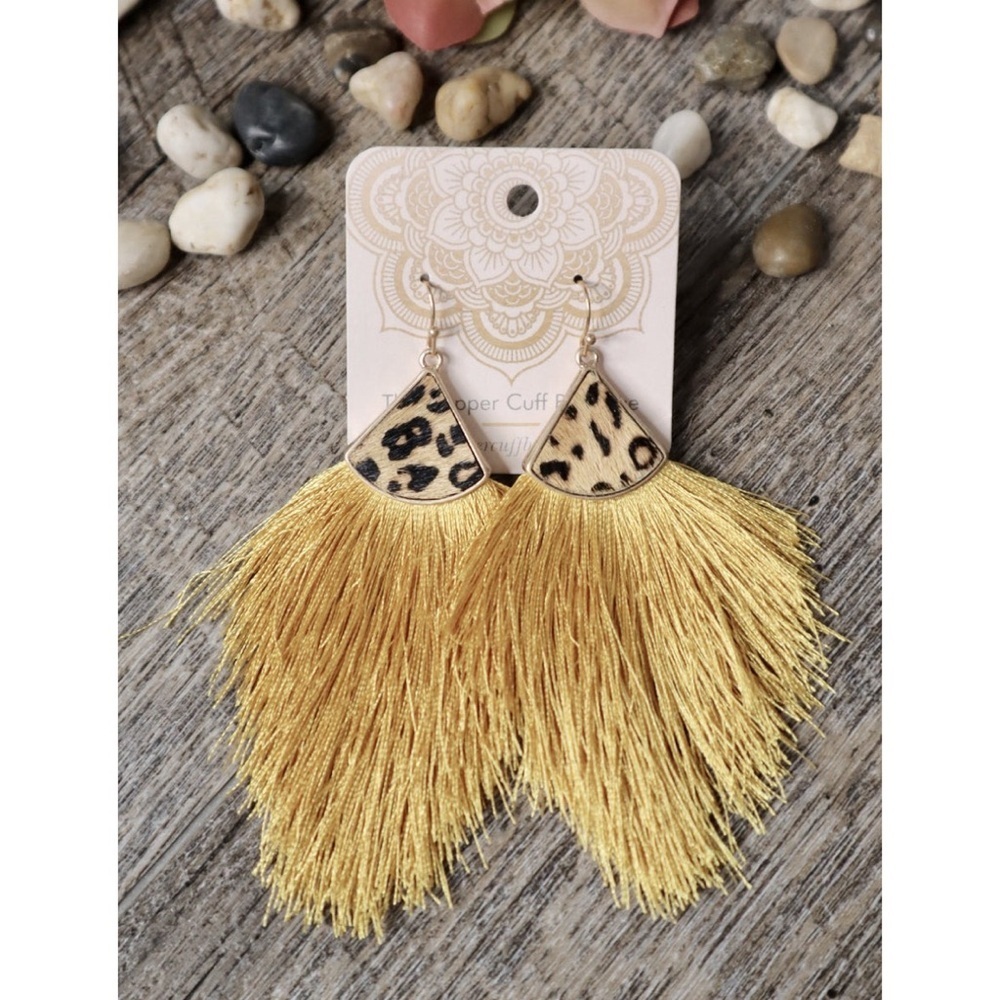 LUSH LEOPARD TASSEL EARRINGS